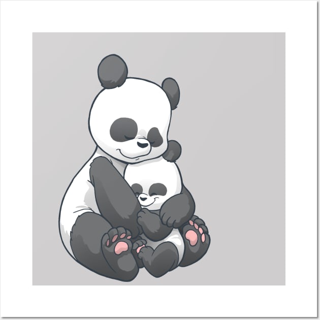 Panda Hug Wall Art by Dooomcat